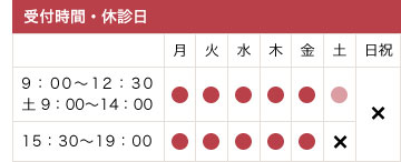 受付時間・休診日